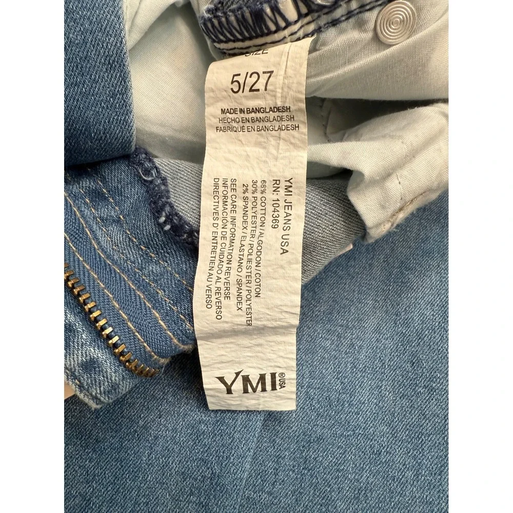 YMI Jeans USA Low Rise‎ Flare Distressed Denim Women's Size 5/27